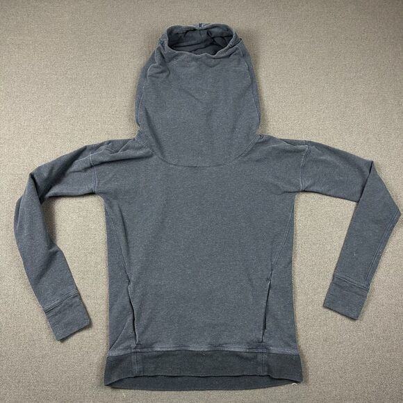 Lululemon‎ Stress Less Hoodie Womens Size 6 Cowl Neck Pullover Pocket Navy Blue - Picture 1 of 9